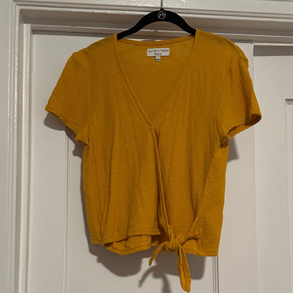 Madewell Golden V-Neck Tie-Front Blouse
